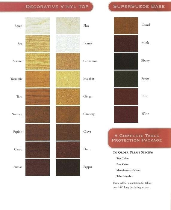 table pad colors